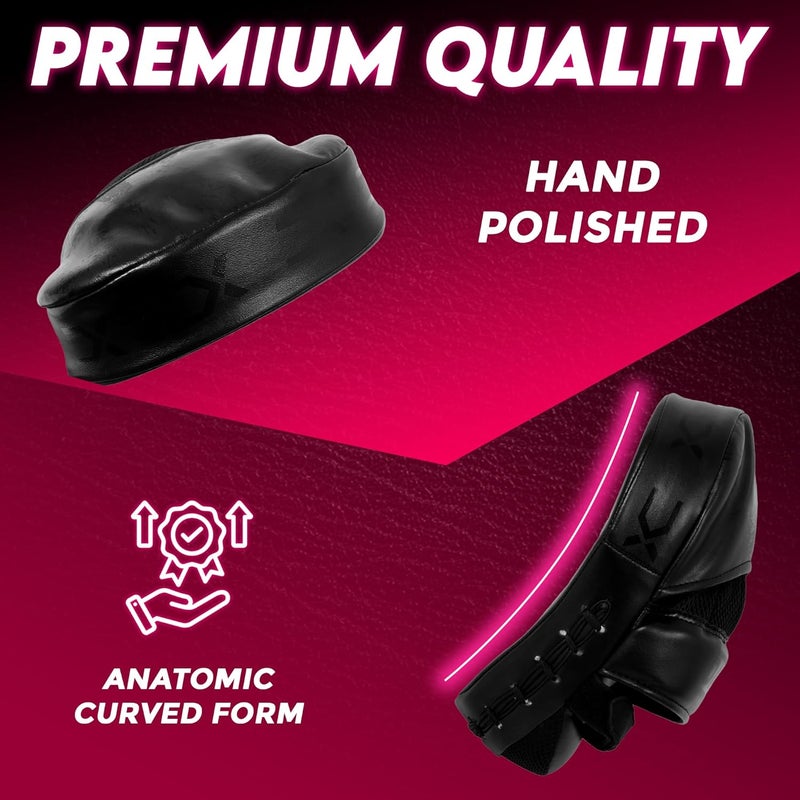 DALLX Sports Punch Mitts Target Focus Pads Hook and Jab Curved for MMA Training Martial Arts Karate Kickboxing Muay Thai with Adjustable Straps Ventilated - Image 4
